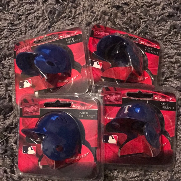Set of 4 Texas Rangers Mini Baseball Helmets - Picture 2 of 4